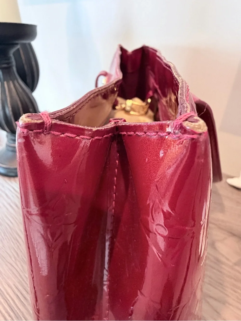Louis Vuitton Red Vernis Patent Monogram Tote